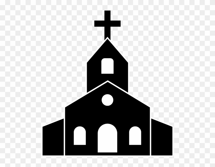 Church Drawing Silhouette - Clip Art Black And White Church - Png Download