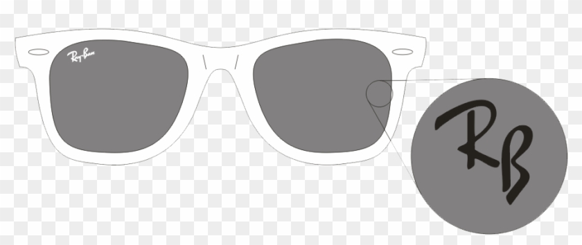 ray ban logo on glasses