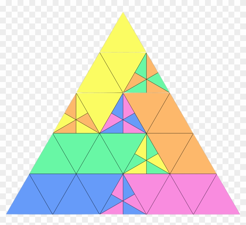 A Triangle Divided Into Three Equal Parts - Divide A Triangle Into 6 Equal Parts Clipart #3164066