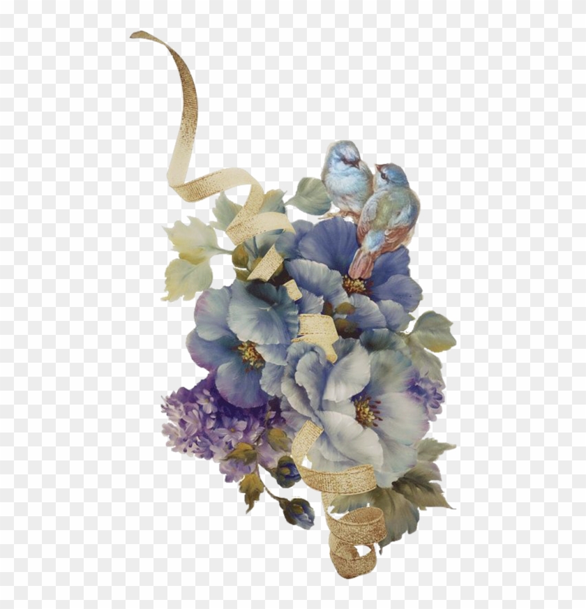 Picture Transparent Stock Flowers And Plants Artsy - Transparent Vintage Blue Flower Png Clipart #3164547