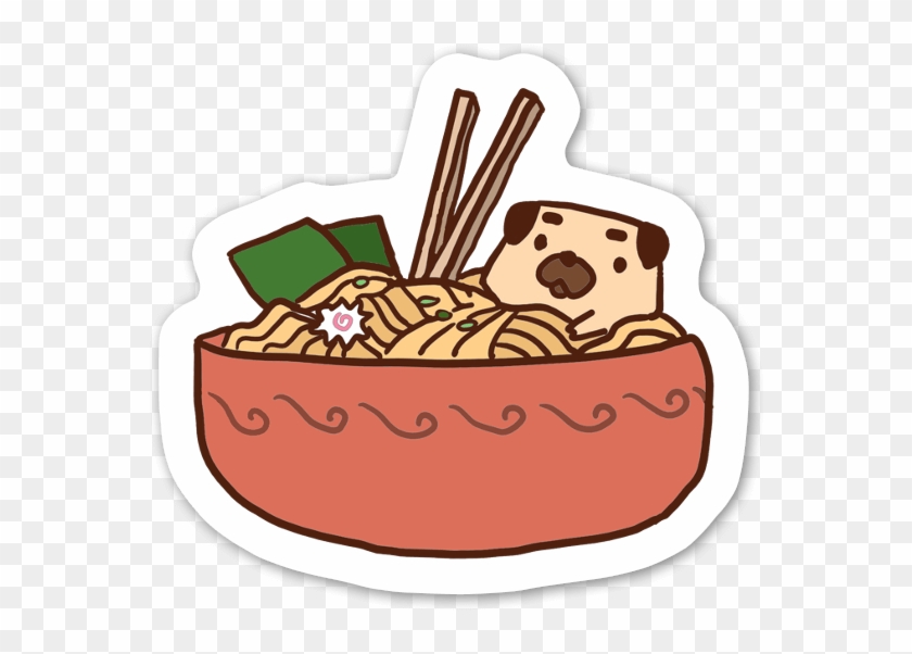 Ramen Noodle Lover Dog - Cartoon Clipart