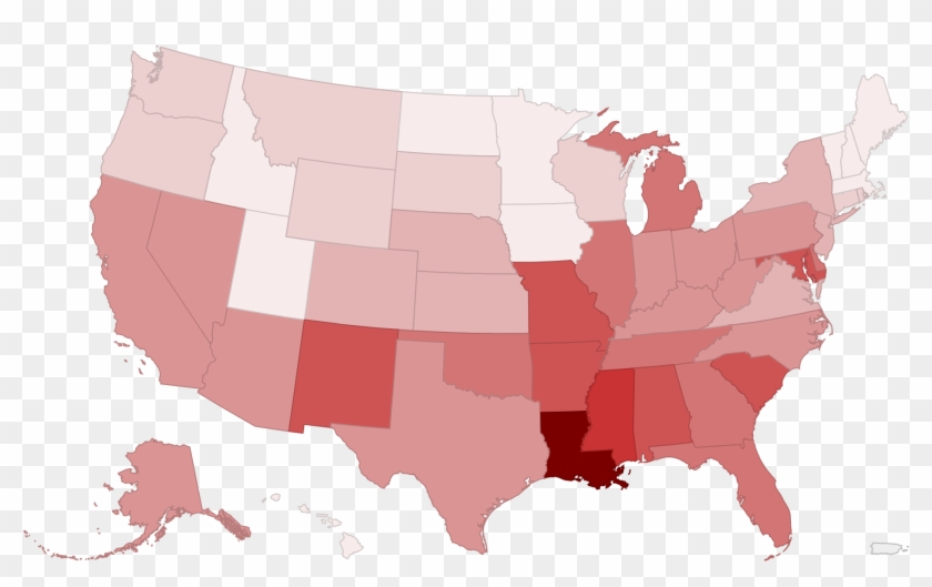 Homicide Rate By State[edit] - Cdc Obesity Map 2016 Clipart