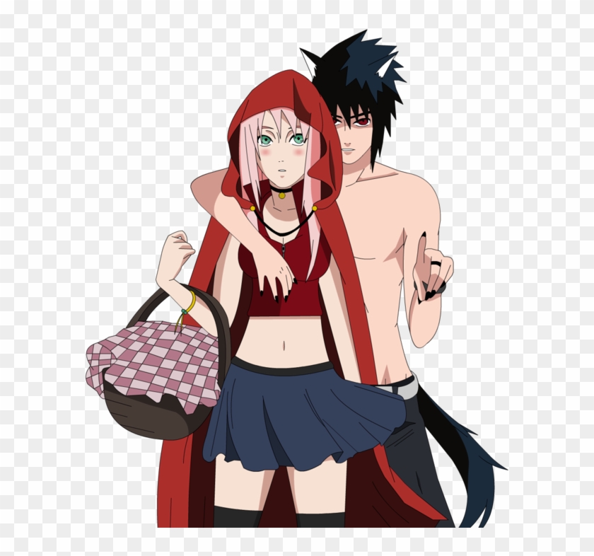 Sasusaku Halloween Render - Sasusaku Little Red Riding Hood Clipart
