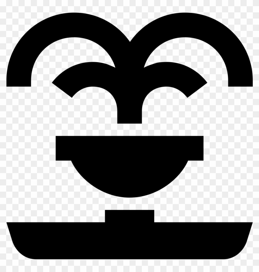 This Icon Is A Drawing Of A Fountain With A Big Bass - Fountain Icon Png Clipart #3167053