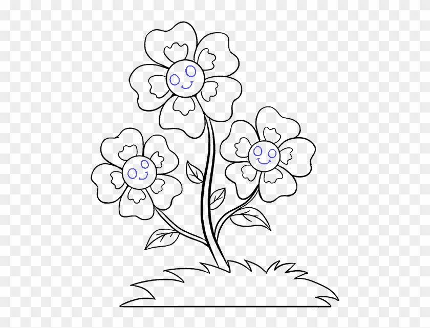 Vector Transparent Download Blue Flowers Drawing At - Easy Small Flower Drawings Clipart