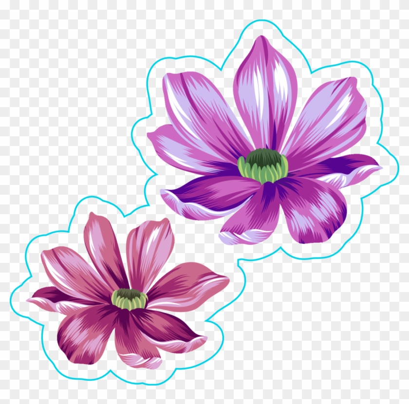 Day Of The Dead With Purple Hair Sticker Png Png Emoji - Clematis Clipart #3167940