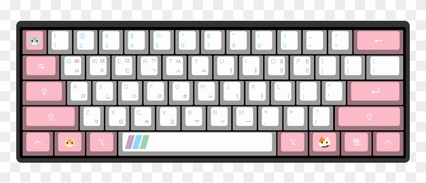 K Pop By Skeletor 61 Key Custom Mechanical Keyboard - Dvorak Mechanical Keyboard Clipart