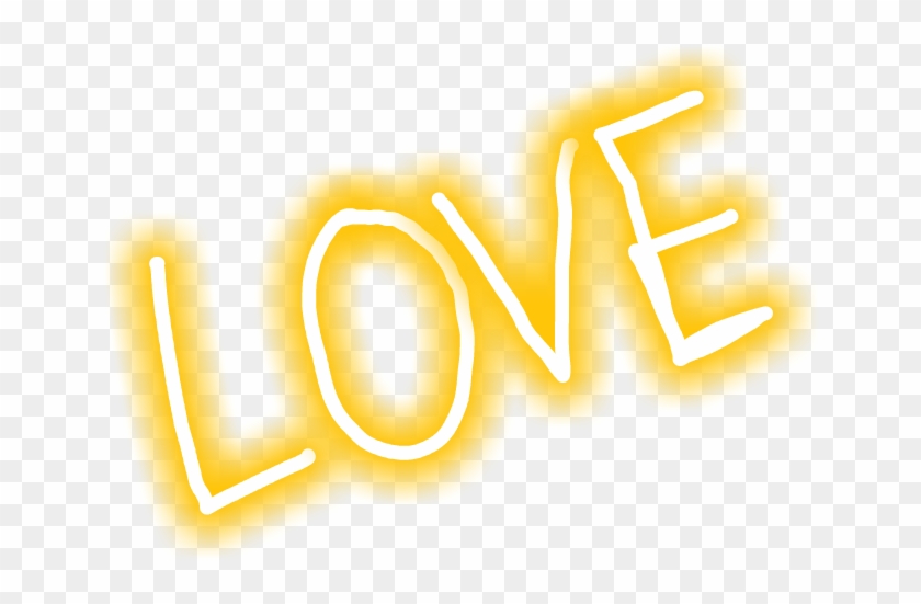 #love #textart #wordart #words #text #heart #yellow - Neon Clipart #3169491
