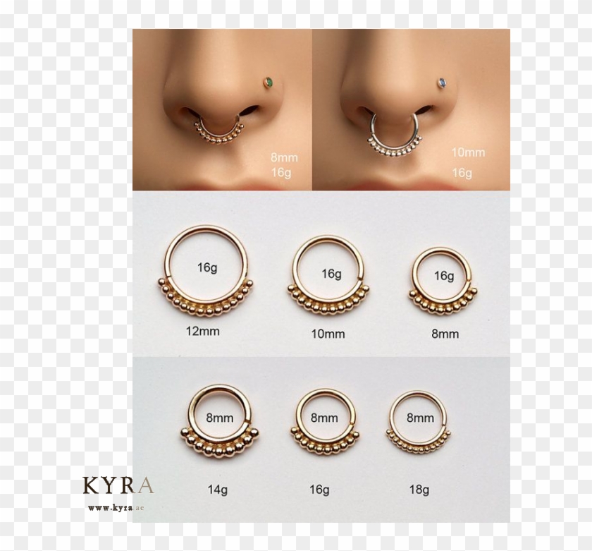 Non Pierced On - 10mm Vs 8mm Septum Clipart