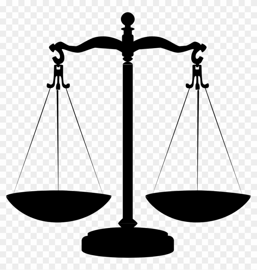 Scales Justice Balanced Black Png Image - Chicago Bulls Vs Chicago Bears Clipart #3169944