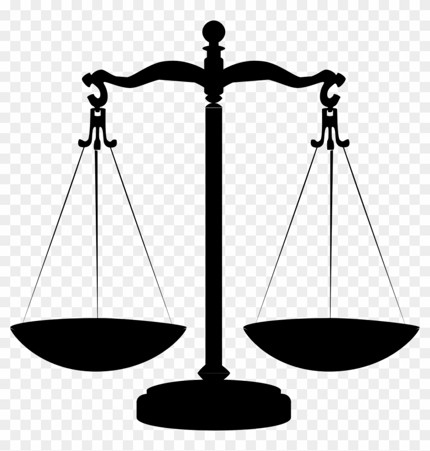 Scales Justice Balanced Black Png Image - Chicago Bulls Vs Chicago Bears Clipart