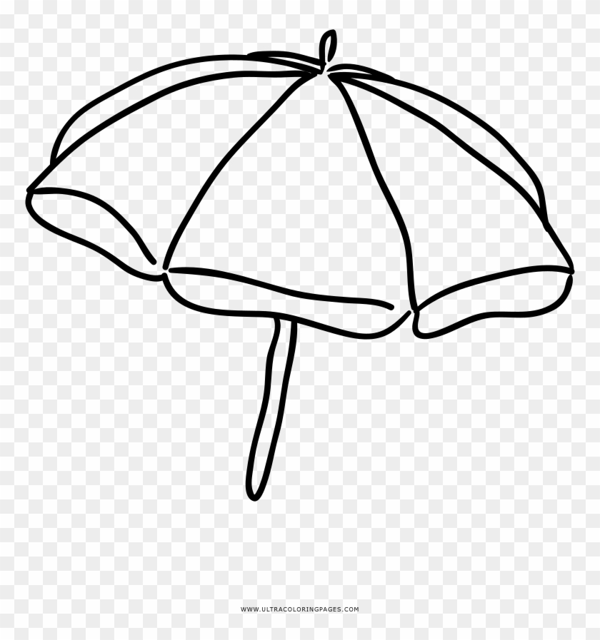 Beach Umbrella Coloring Page - Sombrilla Playa Para Colorear Clipart #3170369