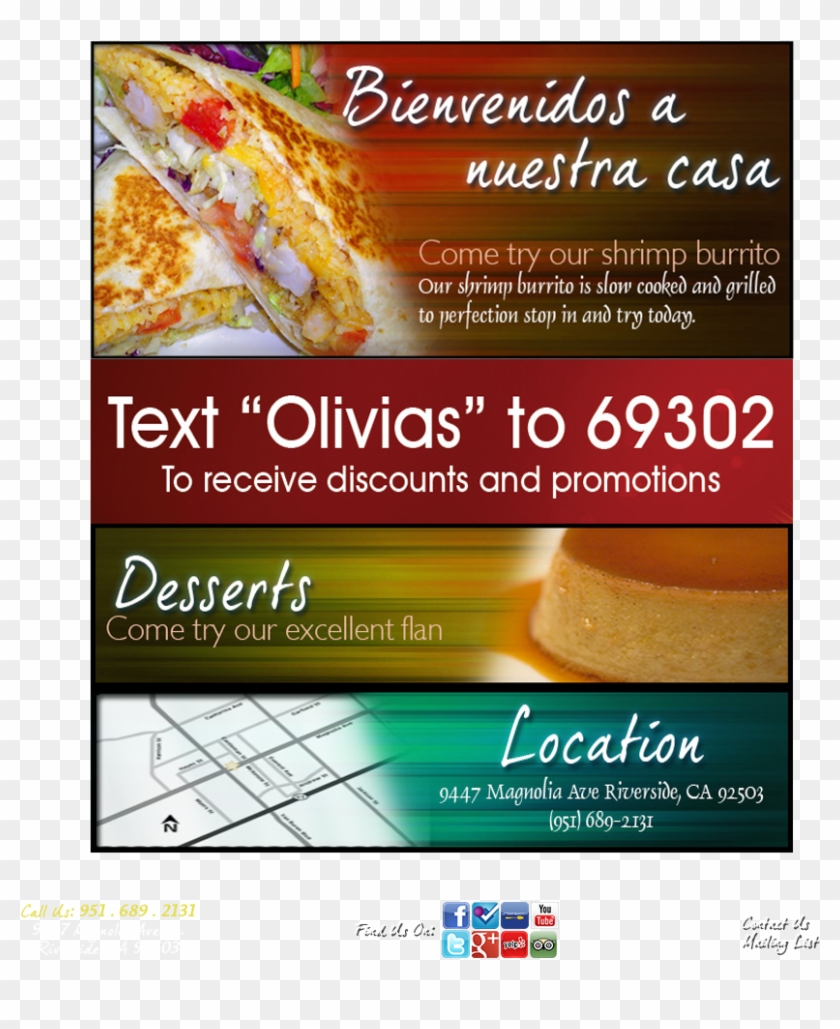 Olivia's Mexican Restaurant, 9447 Magnolia Avenue, - Flyer Clipart #3170679