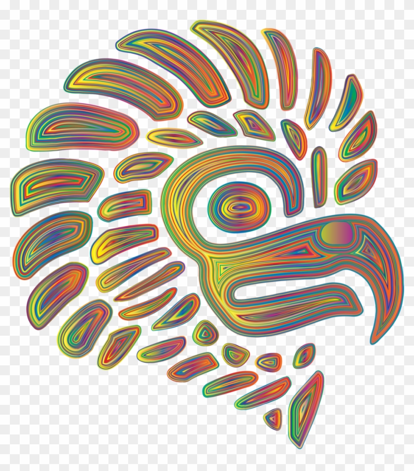 Photo Prismatic Stylized Mexican Eagle Silhouette 2 - Mexican Art Black And White Bird Clipart