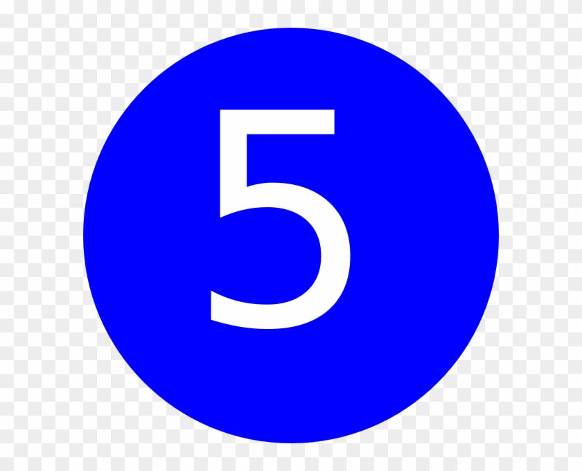 Number 5 With Blue Background Clipart