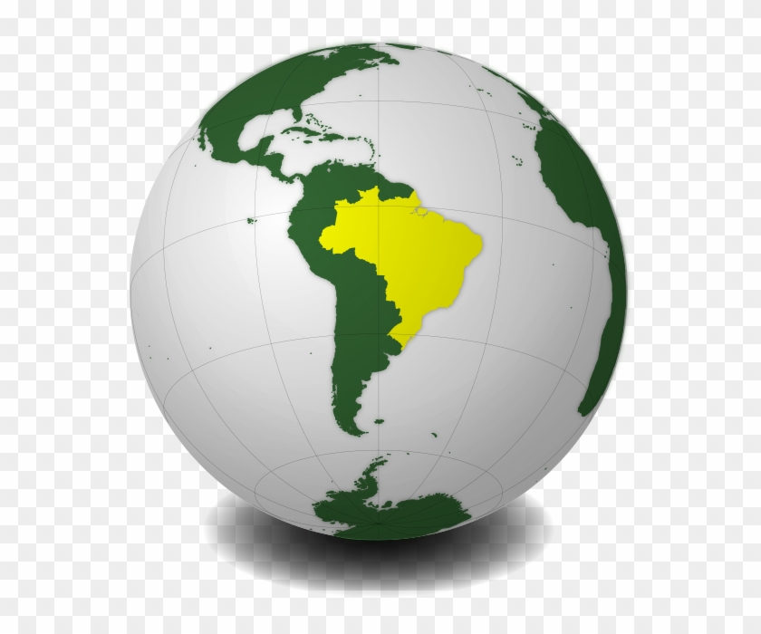 Lp Br Com Todas As Linhas - South America Map Globe Clipart #3172997