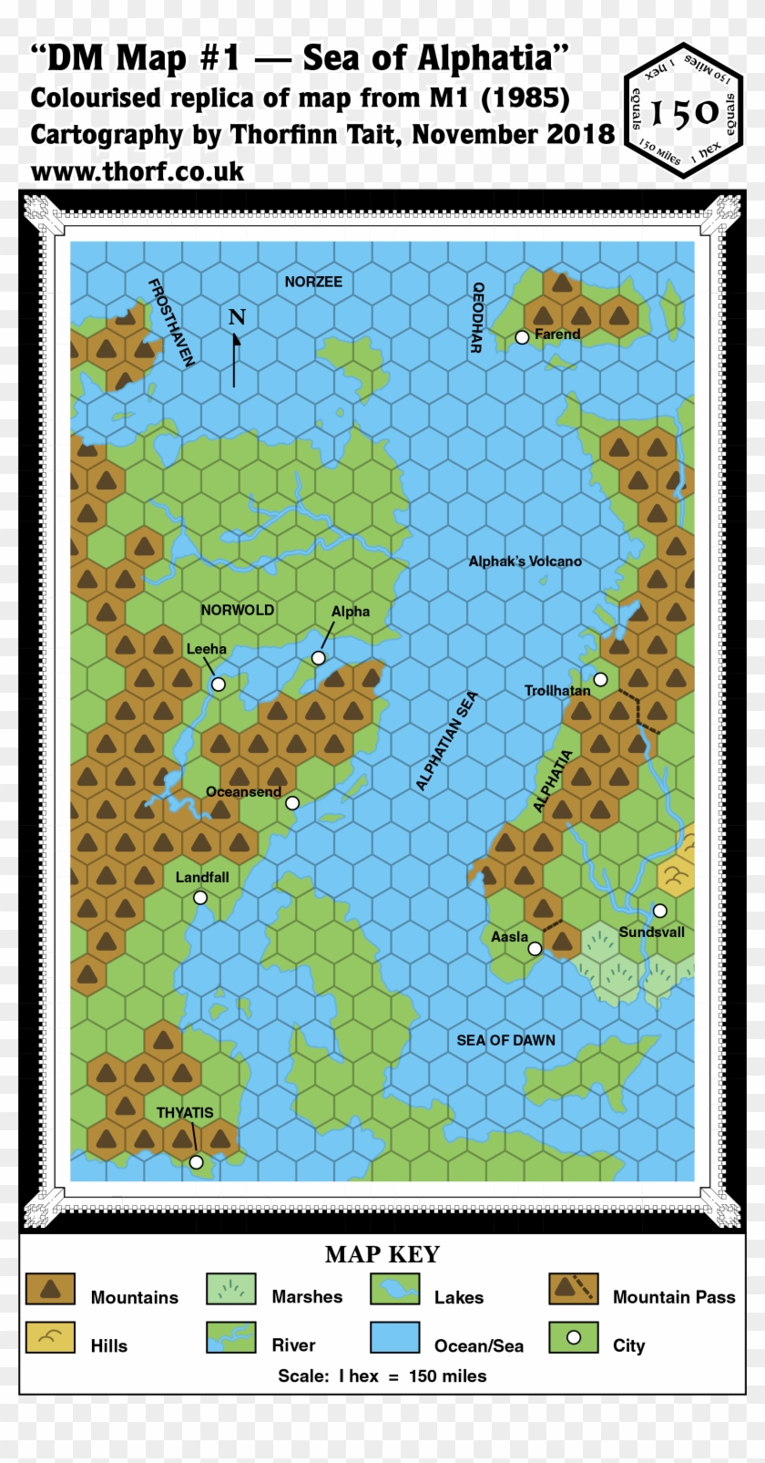 Colourised Replica Of M1's Norwold Dm's Map, 150 Miles - Atlas Clipart