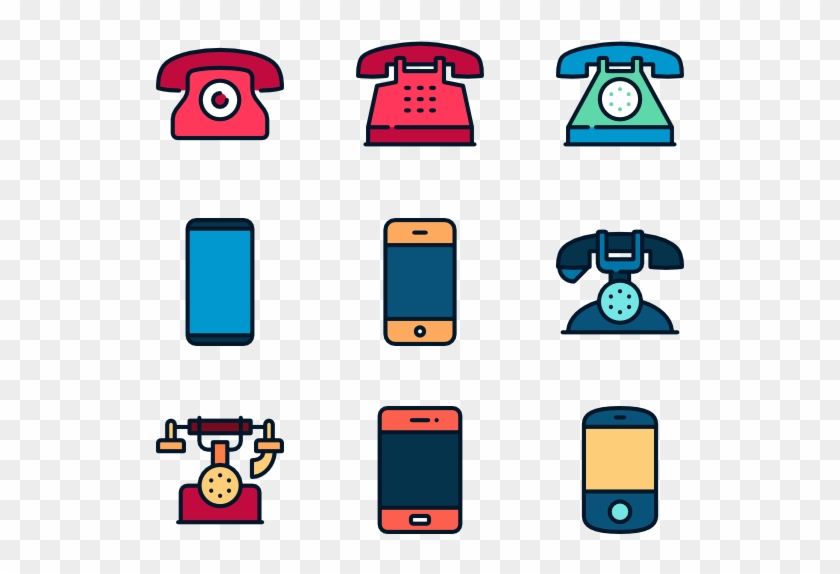 Phone Icon Set - Icon Phone Cartoon Clipart #3173854