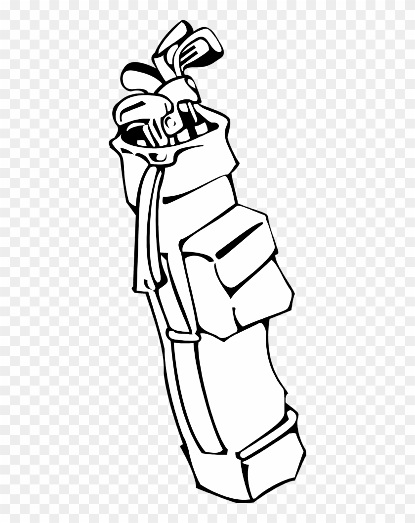 Golf Club Golf Bag Clipart - Golf Bag Clipart Black And White - Png Download
