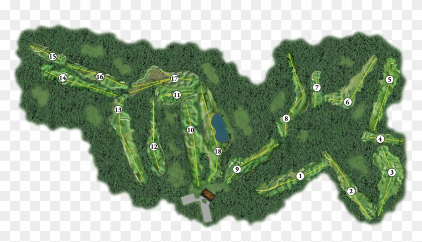 Whole Course Overview - 18 Hole Golf Course Project Layout Clipart #3174281