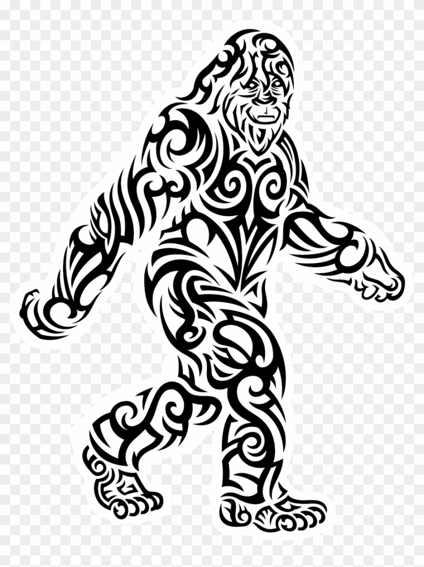 Drawing Trippy Heart - Tribal Sasquatch Clipart #3174336