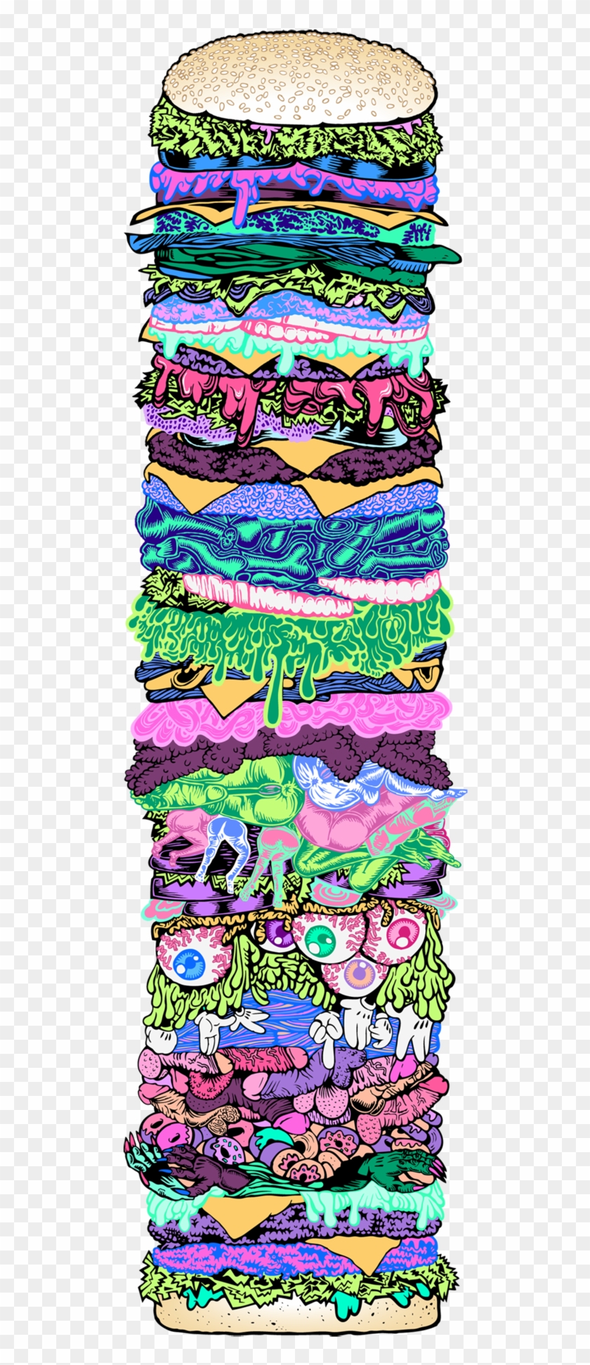 This Is What I See When I Look At A Meat Hamburger - Psychedelia Clipart