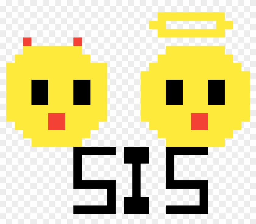 Angel And Devel Sisters - Smiley Clipart