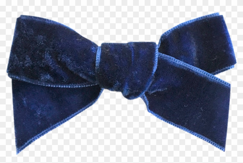 Image Of Sapphire French Velvet Bow Clip - Formal Wear - Png Download #3175339