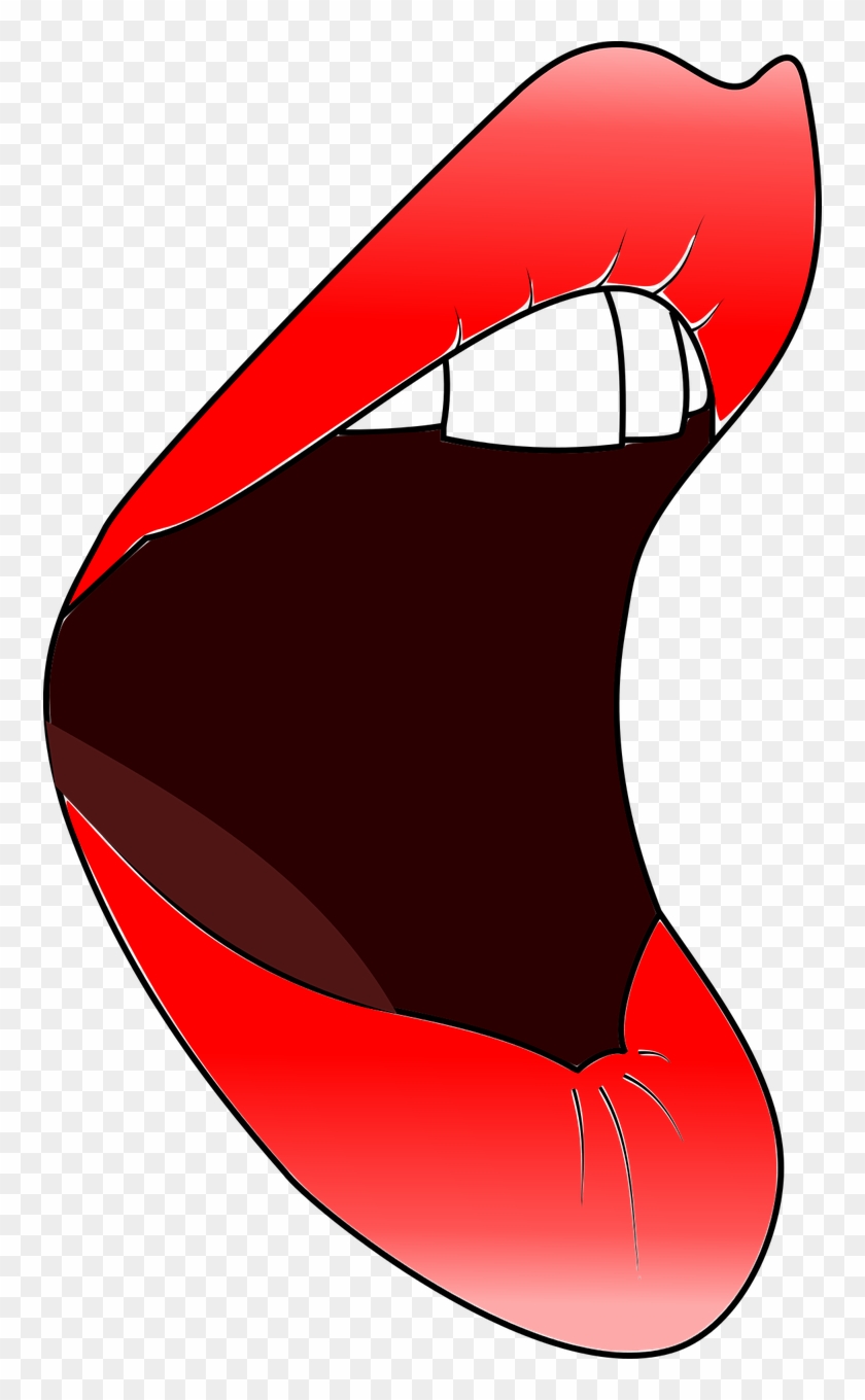 Lips Mouth Woman Red Open Sing Png Image - Kiss Mouth Open Clipart