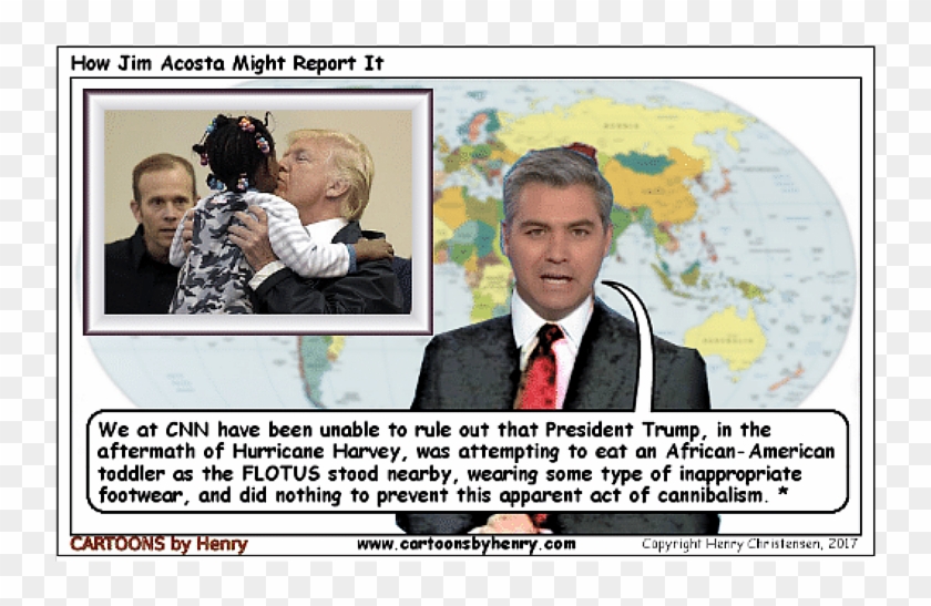 Acosta Whines That Cnn Doesn't Get Questions At White - Jim Acosta Trump Cartoon Clipart #3176128