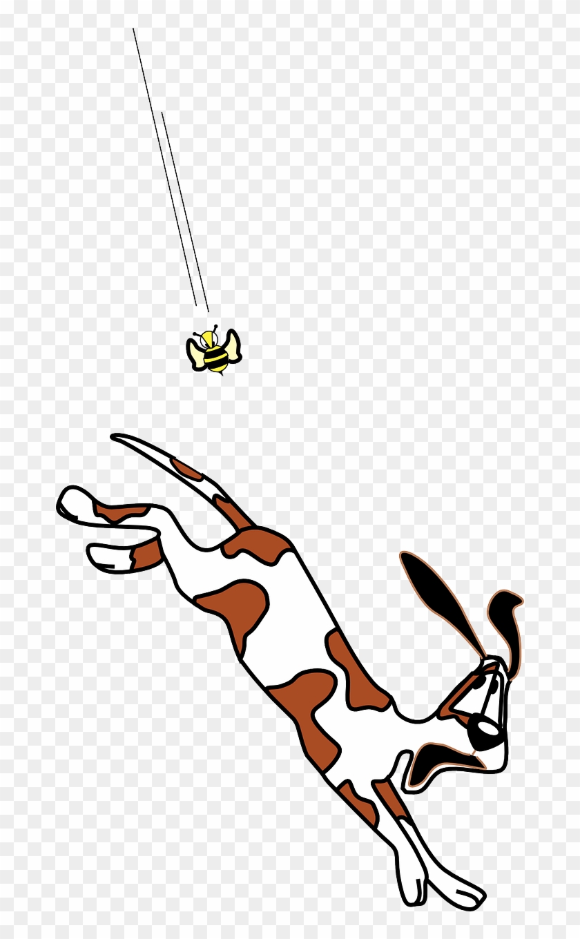 Angry Dog Running Bee Chasing Png Image - Clip Art Transparent Png #3176682