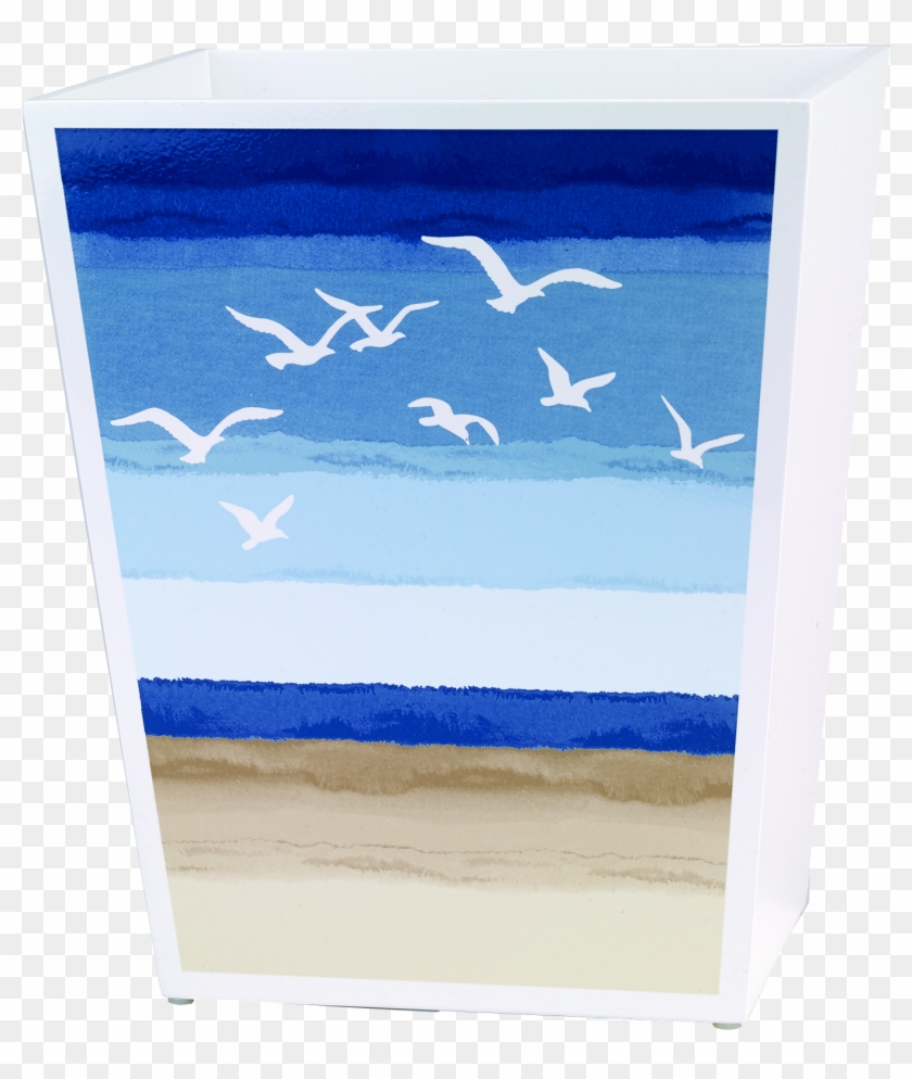 White - Avanti Seagulls Wastebasket Clipart
