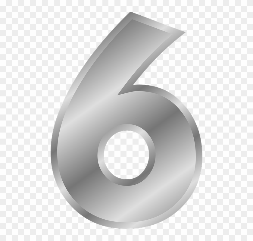 6 Month Milestone - Silver Number 6 Transparent Clipart
