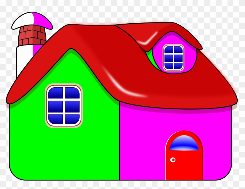 School House Cartoon Clipart - Colorful House Clipart - Png Download