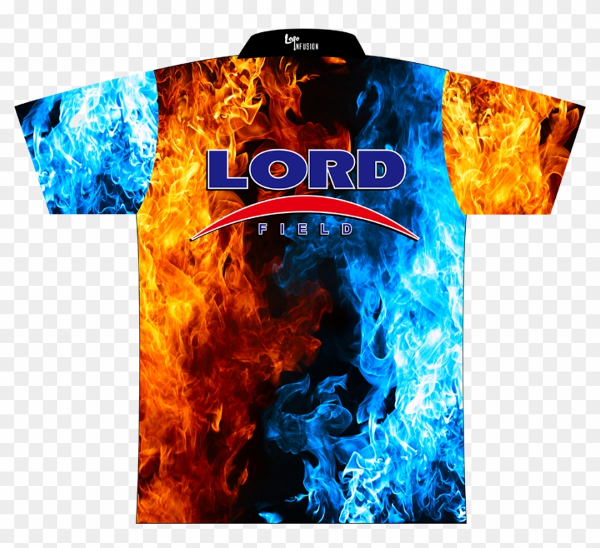 Lord Field Red/blue Flames Dye-sublimated Shirt - Fuego Rojo Y Azul Clipart #3180975