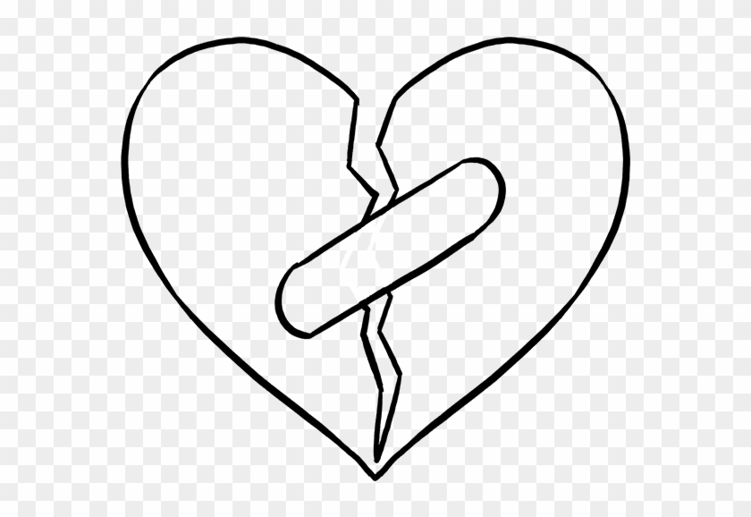 Thoughts Drawing Broken Heart - Easy Drawing Of A Broken Heart Clipart