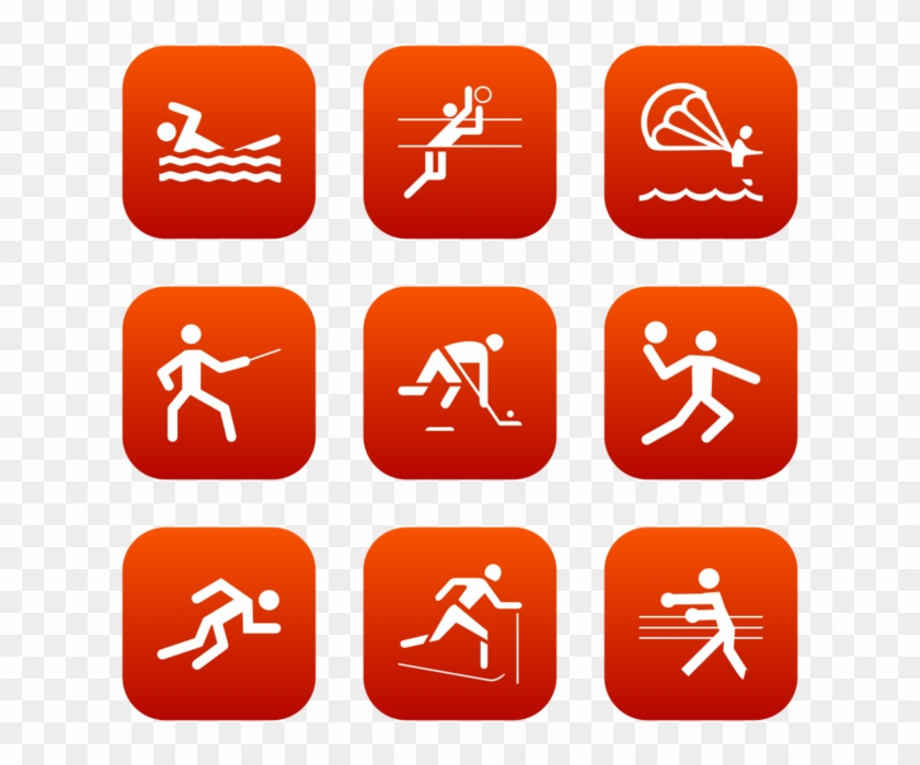 Sports Icon In Style Flat Rounded Square White On Red - Phan Mem Quan Ly Trung Tam Anh Ngu Clipart