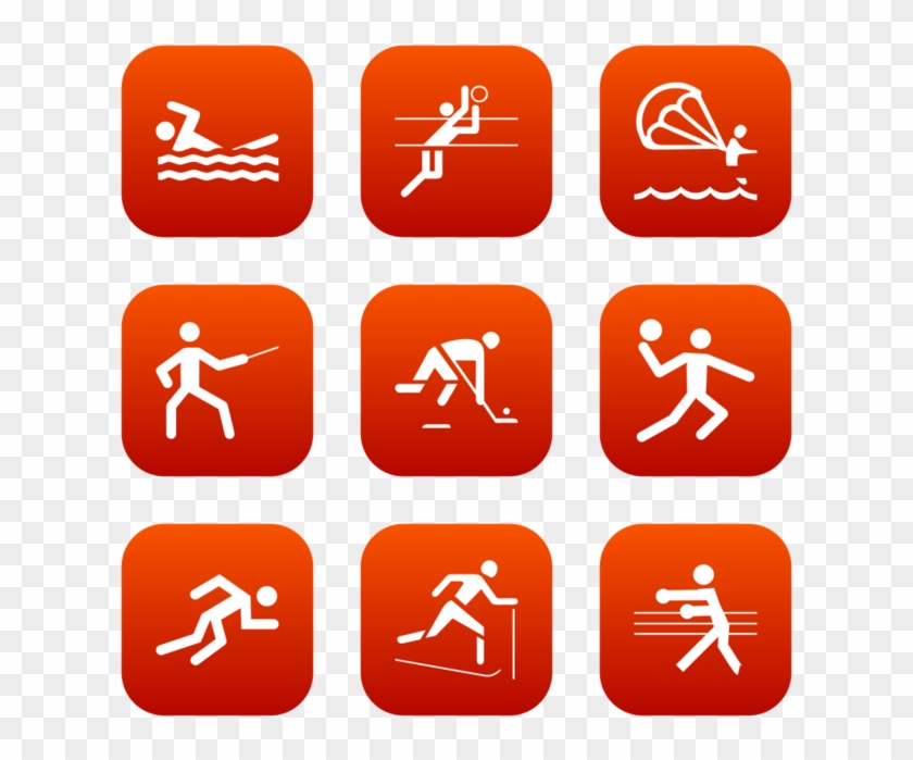 Sports Icon In Style Flat Rounded Square White On Red - Phan Mem Quan Ly Trung Tam Anh Ngu Clipart #3183215