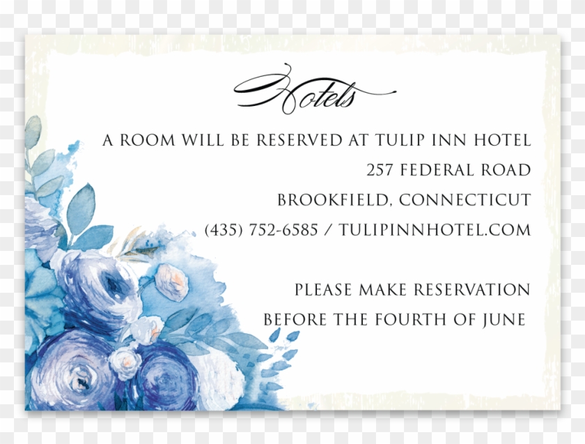 Enclosure Card Blue Watercolor Suite - Rose Clipart