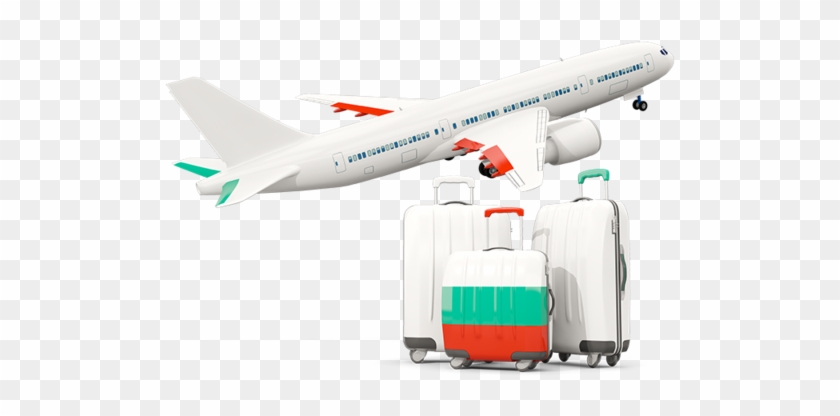 Luggage With Airplane - Indian Flag Airplane Png Clipart