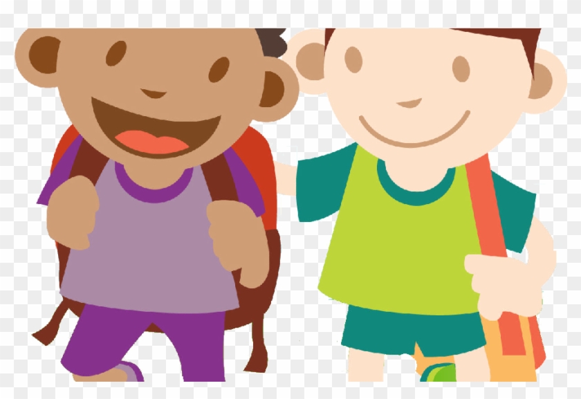 Walking Portable Child Vector Graphics Network Clipart - Boys Walking To School Clipart - Png Download #3184514