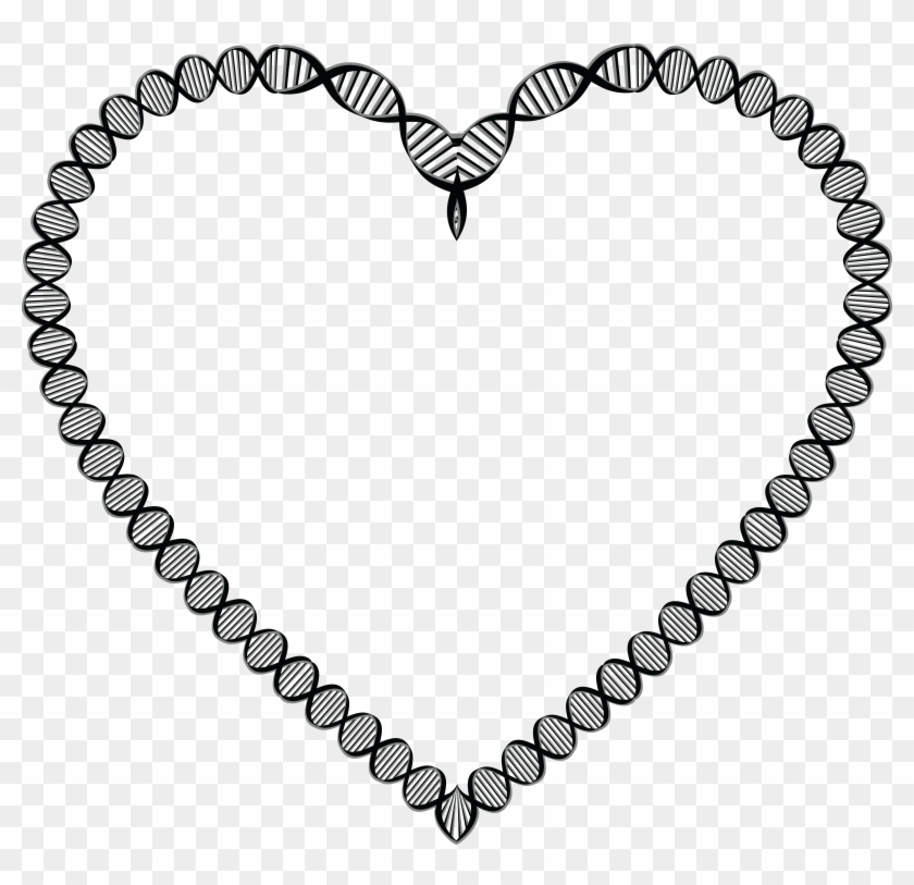 Free Of A Dna Double Helix Strand - Border Line Design For Biology Clipart