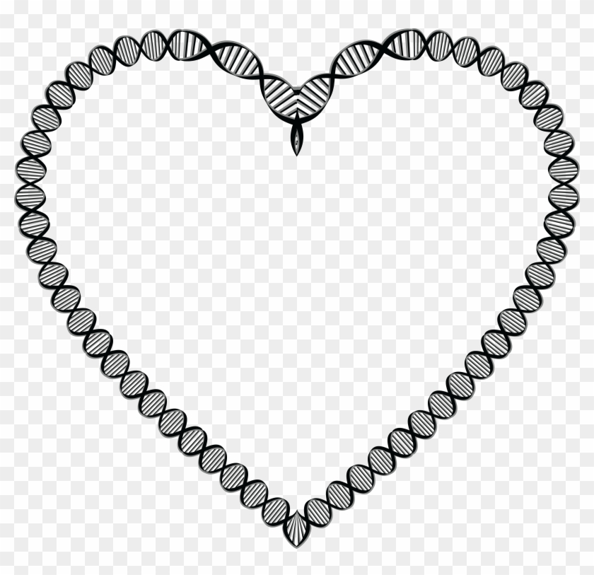 Free Of A Dna Double Helix Strand - Border Line Design For Biology Clipart