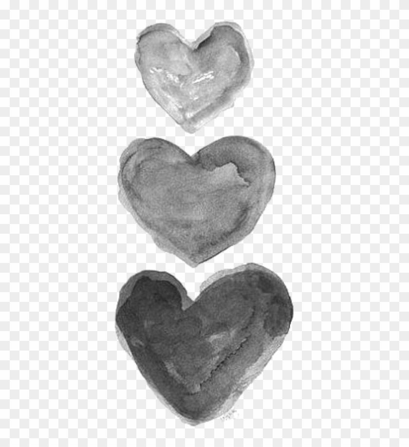#ftestickers #watercolor #hearts #gray #black - Black And Grey Heart Clipart #3185803