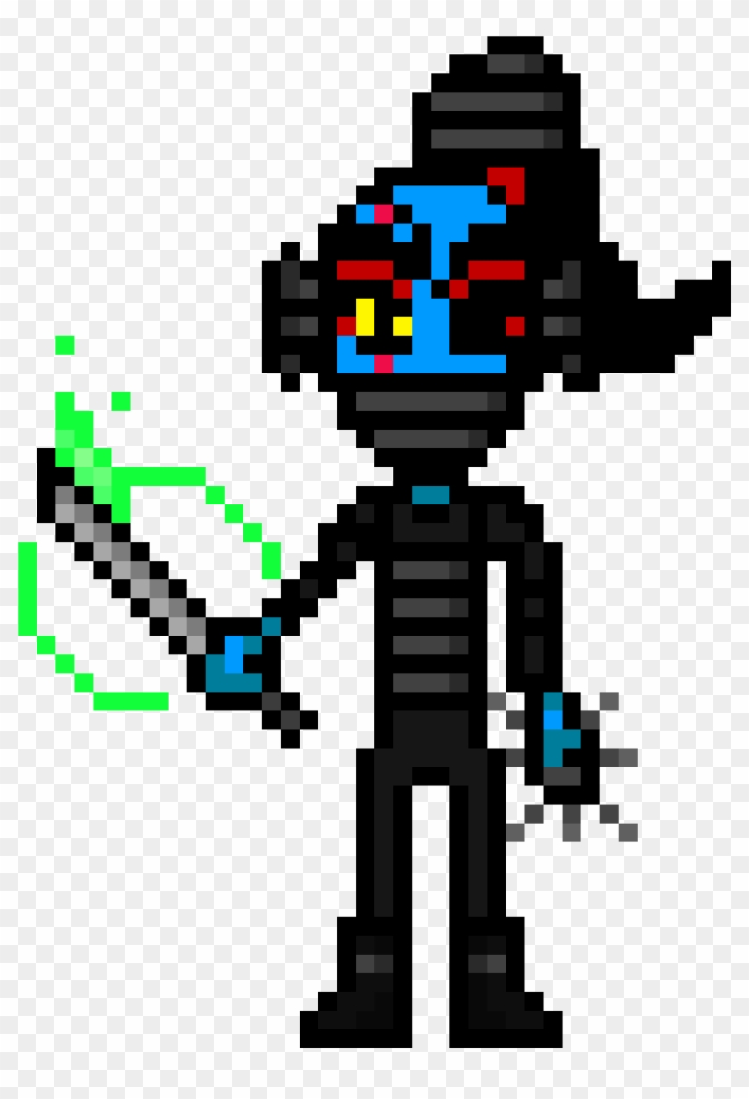 Ninja Tale Undyne Sprite - Minecraft Undyne Pixel Art Clipart #3186983