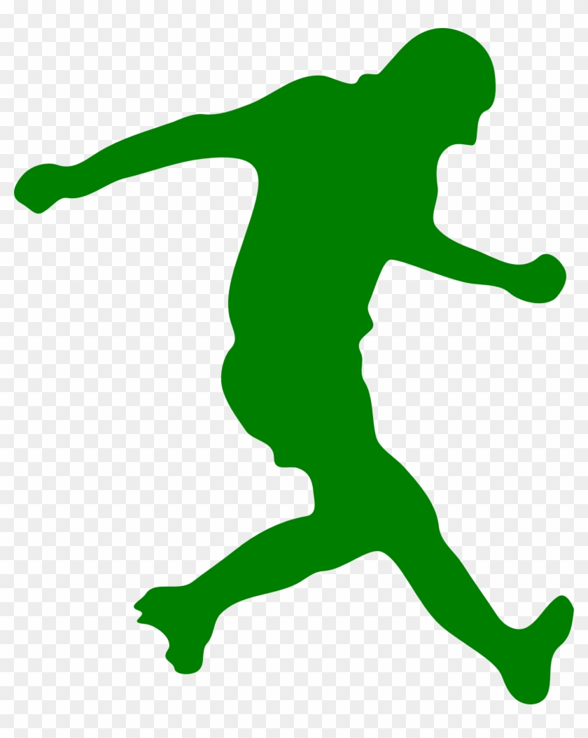 Football Player Silhouette Clip Art - Soccer Player Silhouette - Png Download