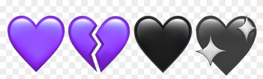 Purple Hearts Heart Broken Heartbroken Aesthetic Aesthetics - Heart Clipart #3187649