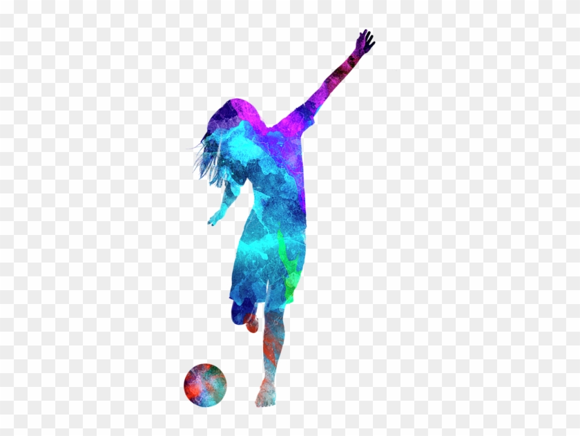 Click And Drag To Re-position The Image, If Desired - Woman Soccer Player 05 In Watercolor Clipart
