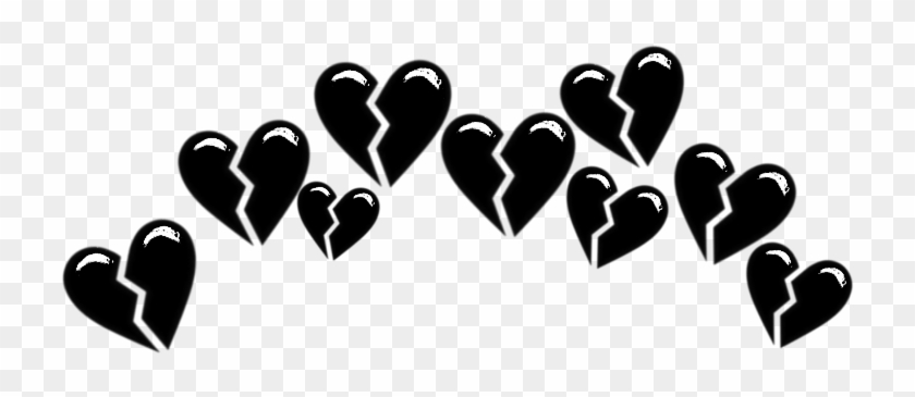 #broken #brokenheart #heart #hearts #tumblr #black - Heart Clipart