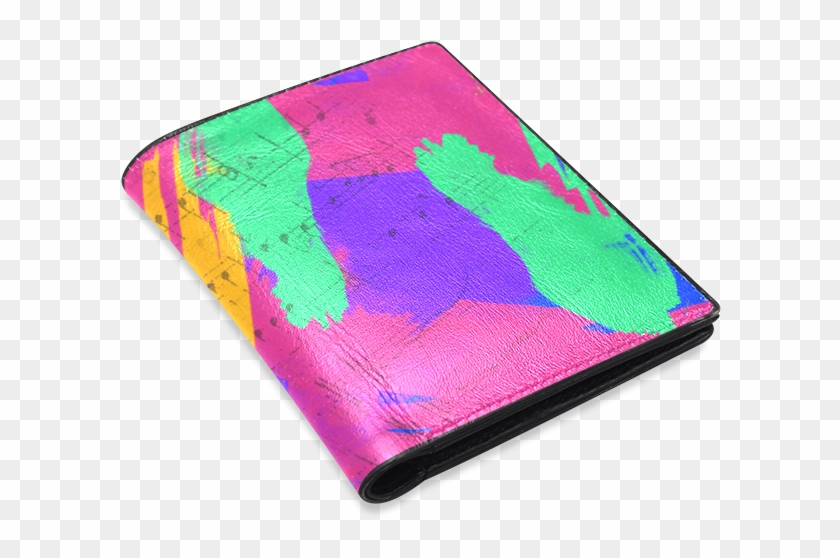 Groovy Paint Brush Strokes With Music Notes Men's Leather - Portable Communications Device Clipart #3188741